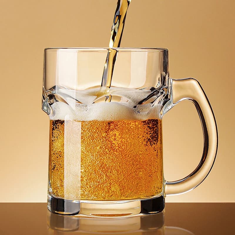 Boccale da birra in vetro Ailay da 405~500 ml, spesso e trasparente, resistente, per casa/bar