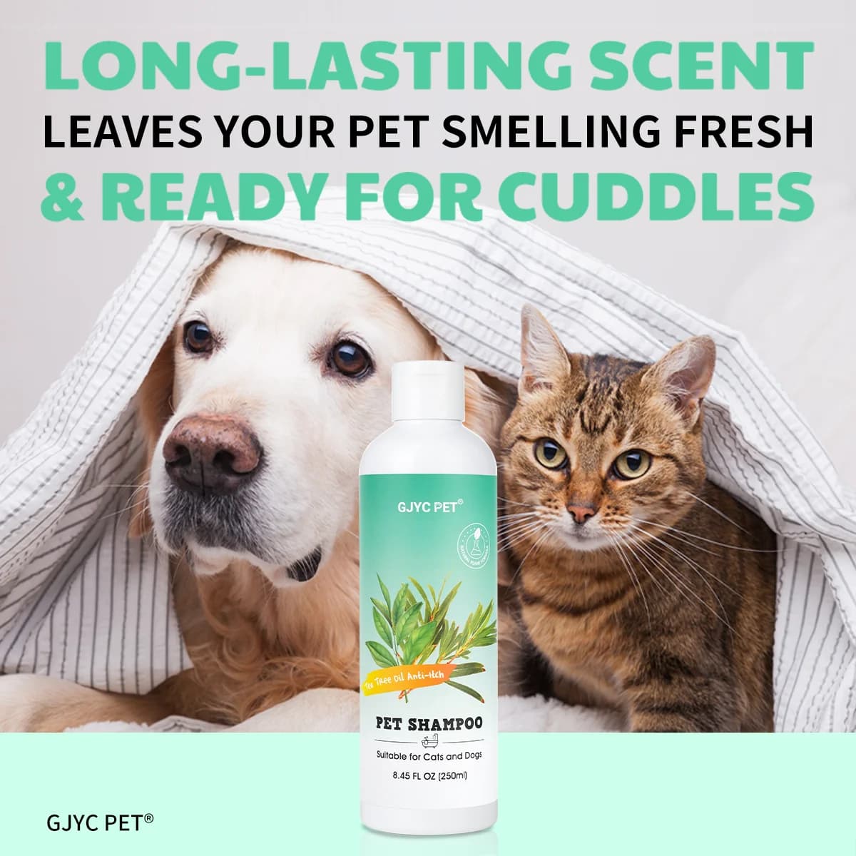 Shampoo all'Olio di Tea Tree per Cani e Gatti | Formula lenitiva non irritante a pH bilanciato per pelli sensibili, controllo degli odori, cura quotidiana