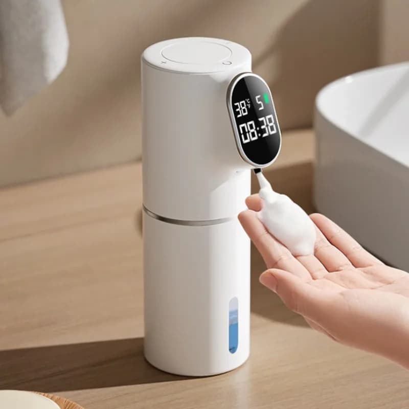 Dispenser automatico di sapone in schiuma con display a LED - Dispenser da parete e da tavolo con ricarica USB 2 in 1