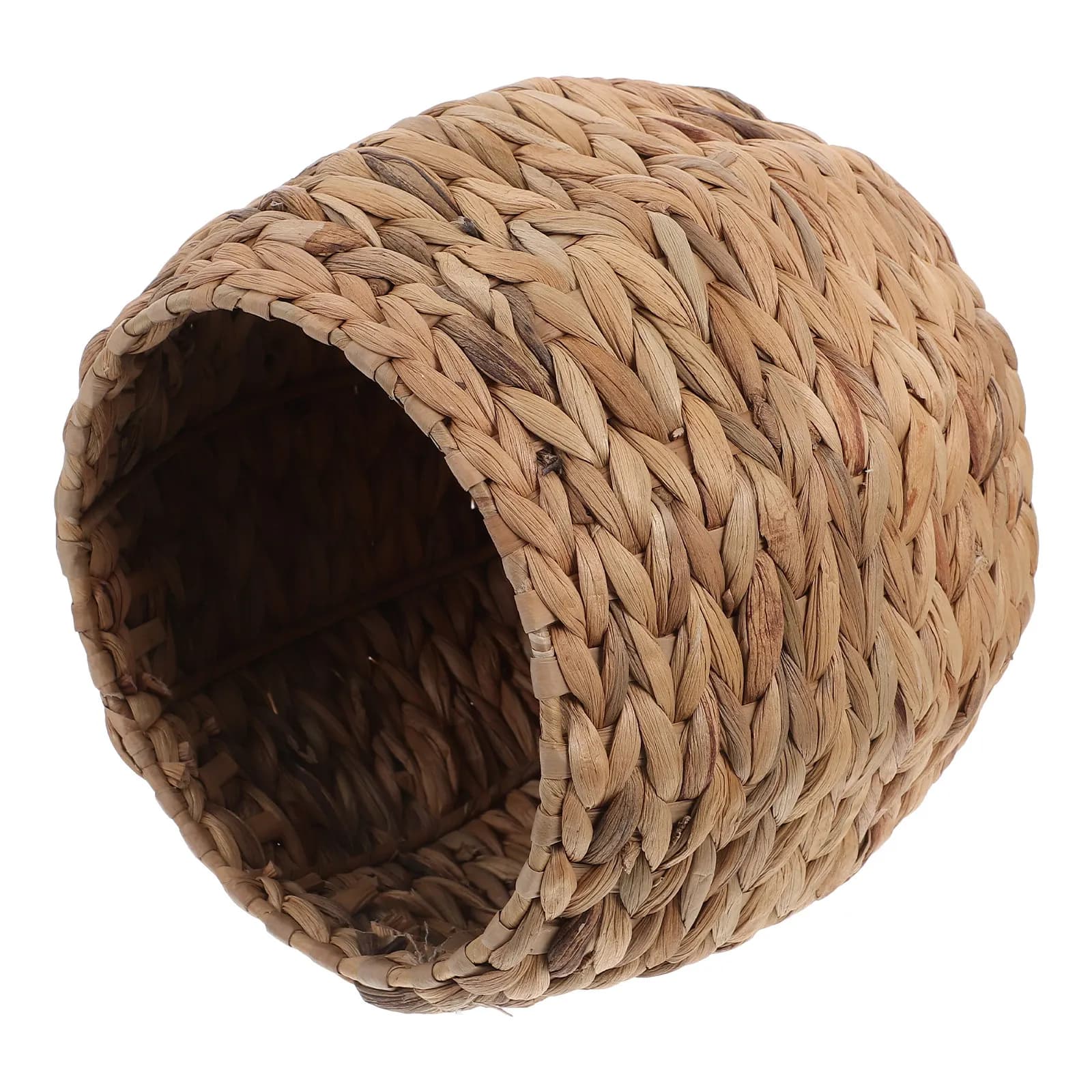 Cesto portaoggetti in giacinto intrecciato, cesto decorativo naturale in stile rustico per fiori secchi, frutta, verdura, cosmetici, oggetti vari da scrivania