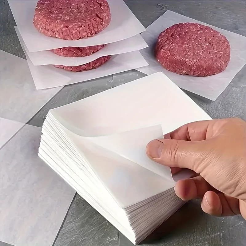 Non-Stick Square Parchment Paper Sheets, Oil-Proof Baking Liners for Oven, Air Fryer, BBQ, Cookies and Hamburger Food Separation