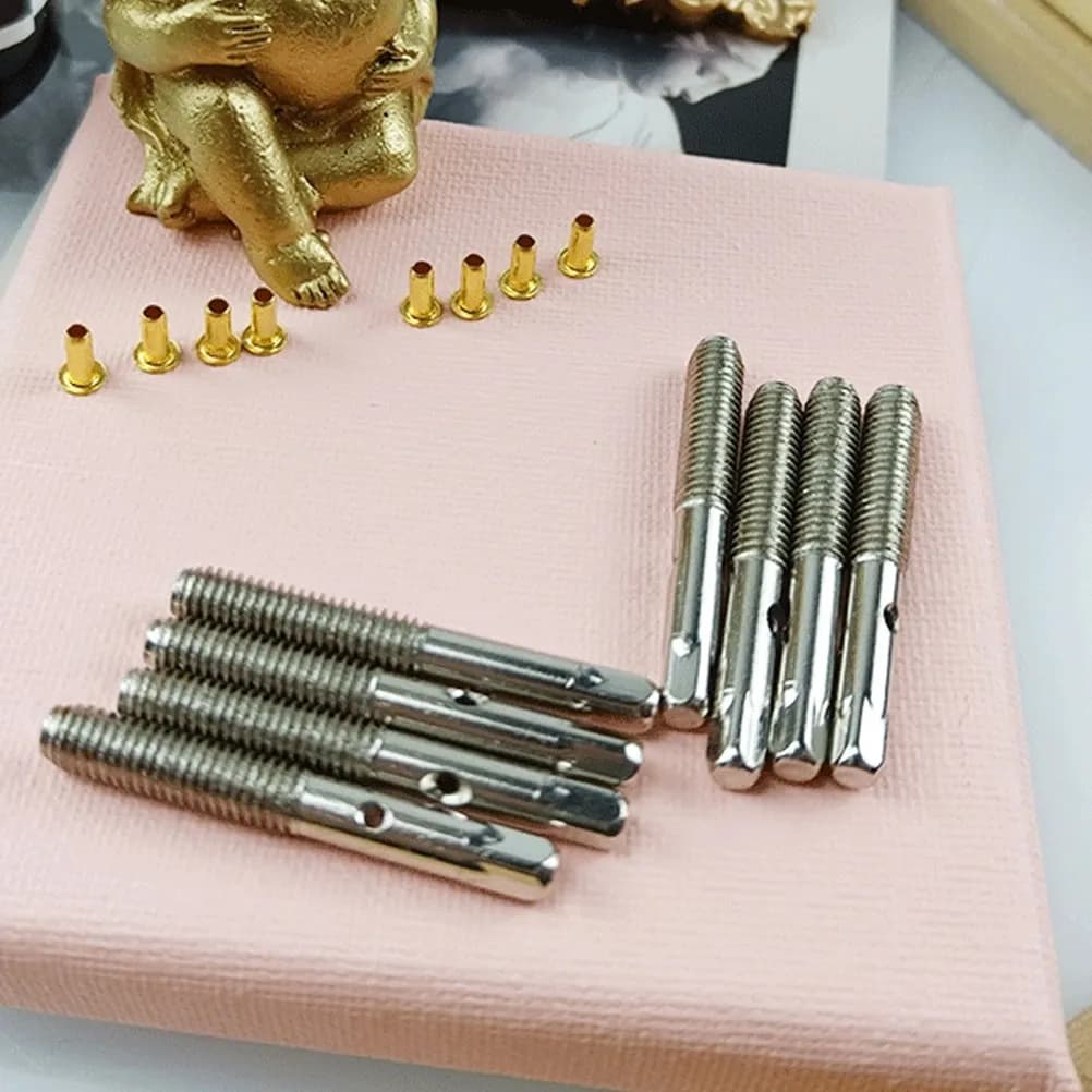 Kit di 8 Set di Perni e Viti per Accordatura Pianoforte in Acciaio ad Alta Resistenza, Fissaggio Sicuro delle Corde, Versatile per Pianoforte, Chitarra, Violino, Ukulele, Ponte e Perno