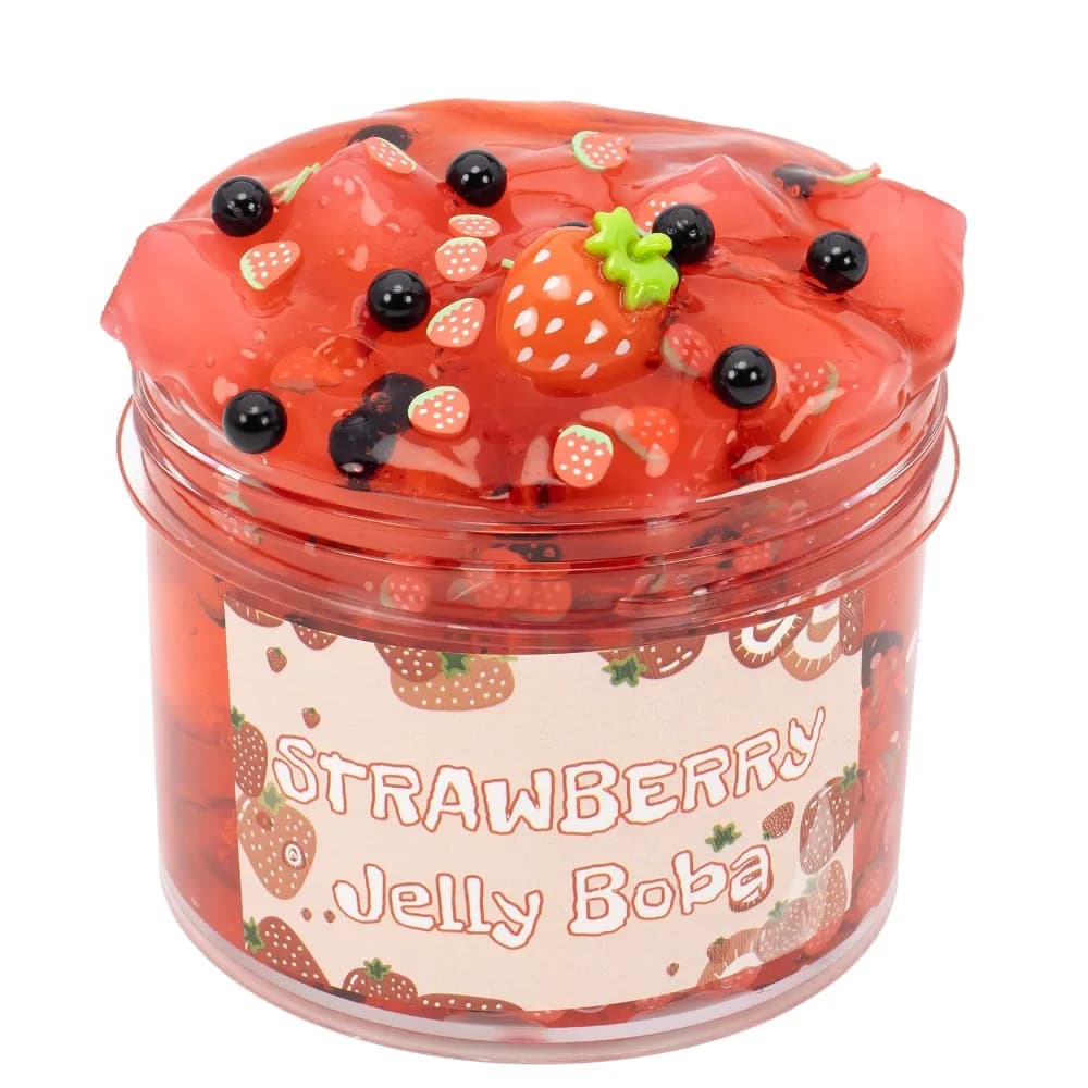 Soft 300ml Slime Kit Fruit Crunchy Non-Sticky Jelly Cube Slime Glitter Stress Relief Clear Slime Party Favor Gifts