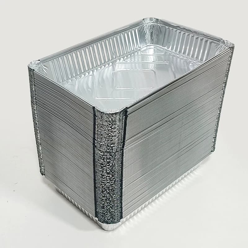 2200ml Rectangle Aluminum Foil Container with Lids 10pcs Pack Silver Heavy Duty Disposable Pans for Baking Roasting Meal Prep
