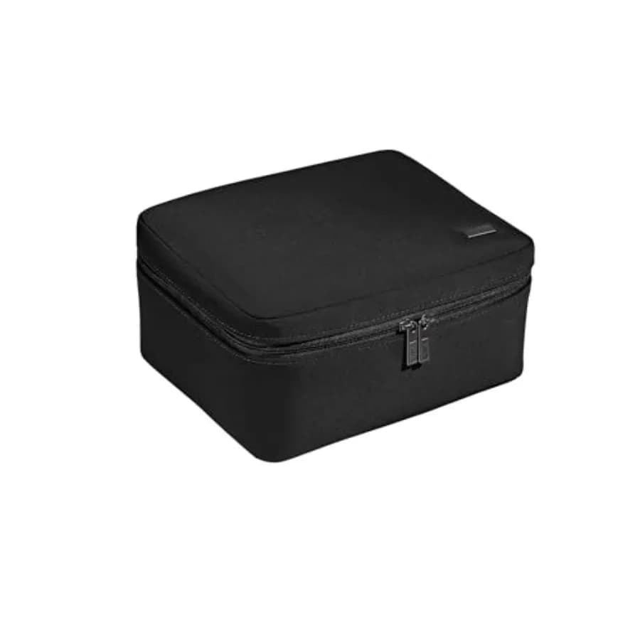 Borsa per cosmetici, borsa per il trucco con rotolo porta pennelli staccabile, impermeabile, tasche trasparenti con cerniera, adatta per i viaggi