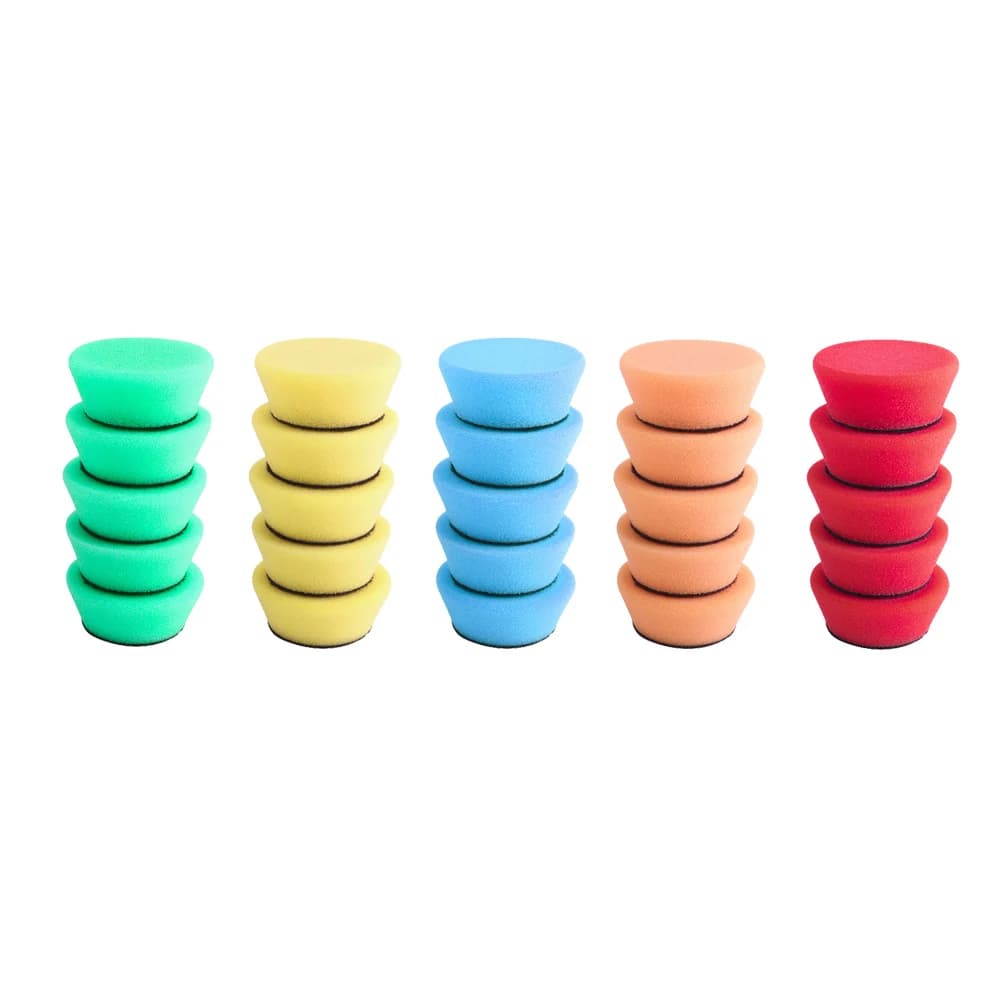 SPTA 5 pezzi da 1,4 pollici (35 mm) 2 pollici (50 mm) taglio misto schiuma per auto mini spugna dettaglio lucidatura tamponi per lucidatura kit per dettagli auto