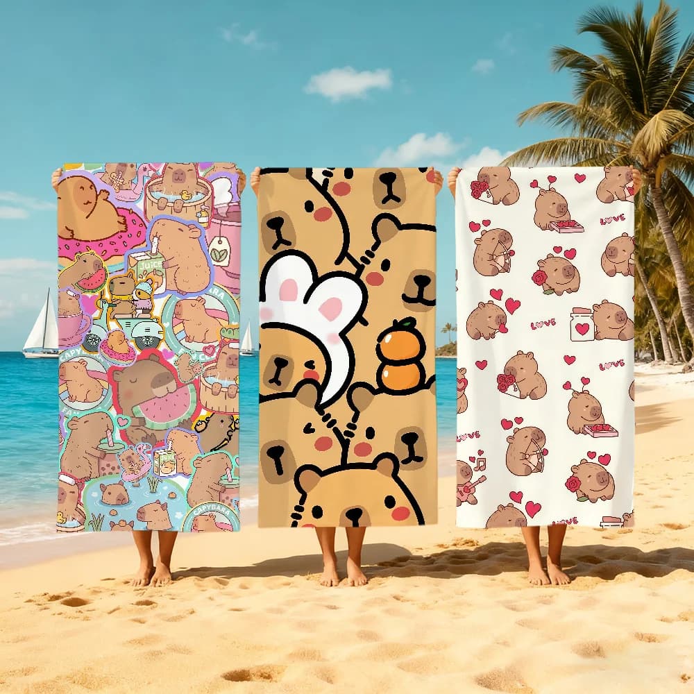 Cute C-capybara Towel Beach Quick Dry Soft Pool Towels Gift For Travel Gym Shower Camping Sports