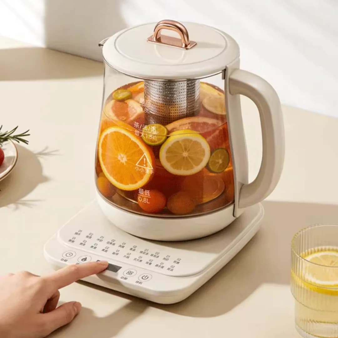 2026 New Design Multi-Functional 24 Hour Appointment Electric Tea Kettle with Infuser Automatic Shut Off