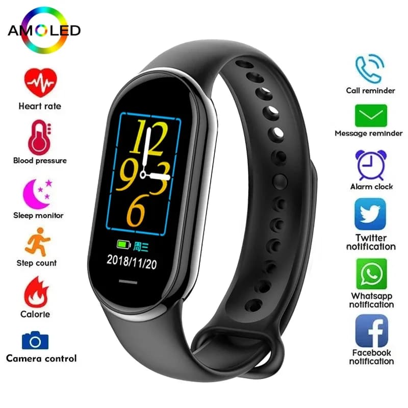 Nuovo originale piccolo M8 Band Smart uomo donna Smartwatch frequenza cardiaca sport fitness tracciamento braccialetto Smartband Watche per Android