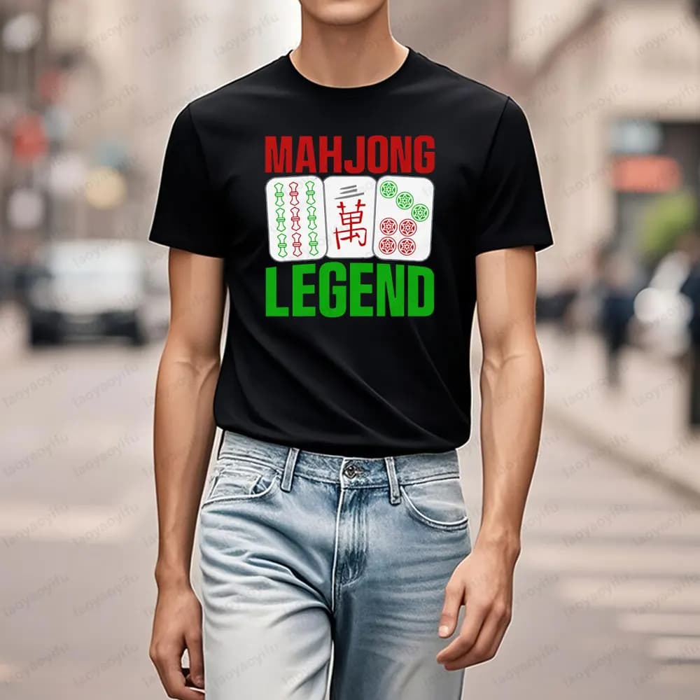 Mahjong Legend Tile abbinato al amante dei giochi cinese asiatico T-shirt unisex Top Appassionato di Mahjong Uomo Donna Estate Girocollo Manica corta