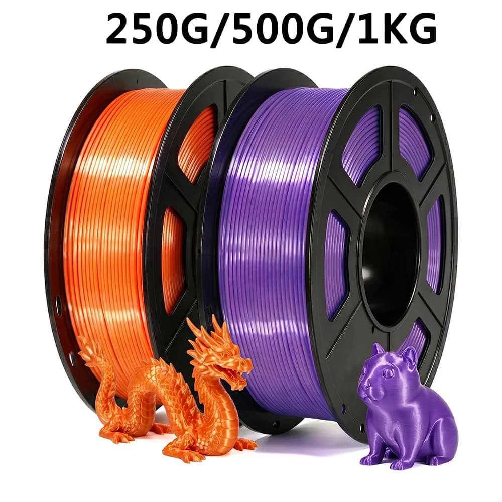 PLA Silk Orange and Silk Purple 3D Printer Filament 250g 500g 1Kg 1.75mm for 3D Printing Material vacuum packaging