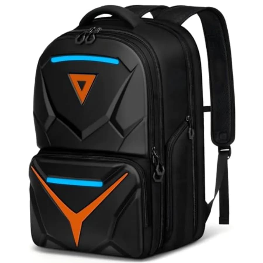 Hard Shell Gaming Backpack for Men, Waterproof Extra Large Laptop Backpack with EVA Front Shield, 18 inch TSA Approved Gaming L
