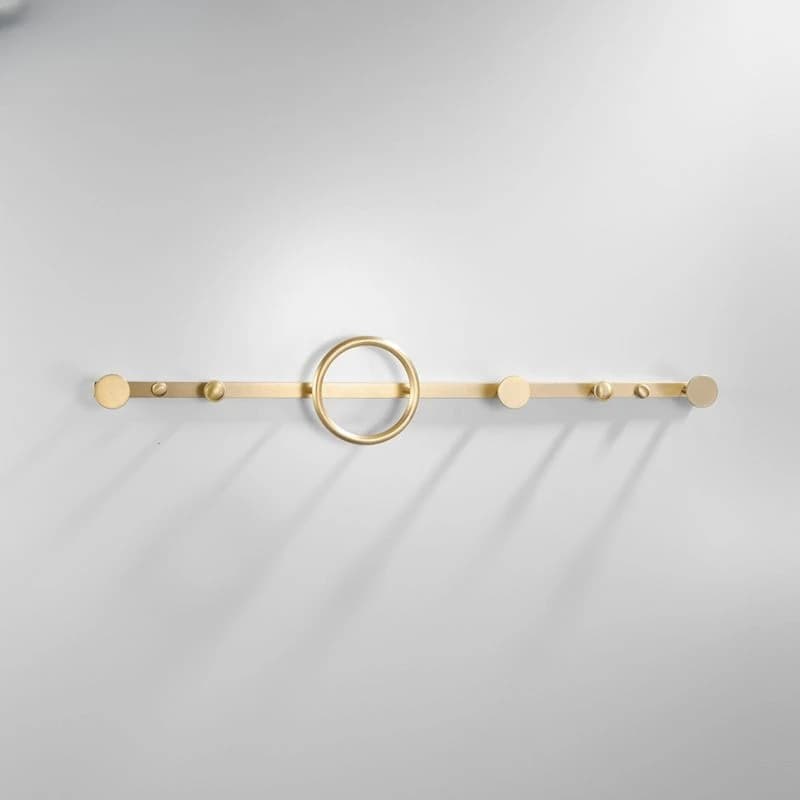 Scarpiera di lusso leggera interamente in rame, mensola solida in ottone spazzolato oro, appendiabiti da portico