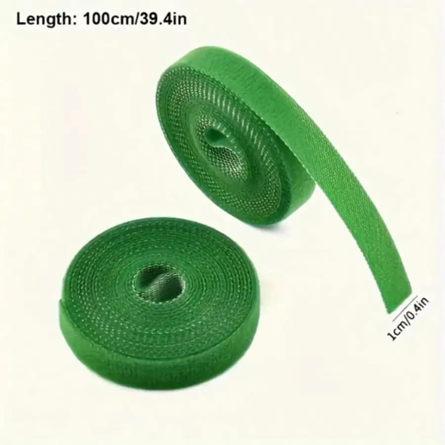 Self Adhesive Plant Ties Green Flexible Garden Support For Vines Stems Back-To-Back Hook And Loop Magic Tape Multifunctional Data Cable Organizer Roll Gardening Support Strips For Safe Tree Growing