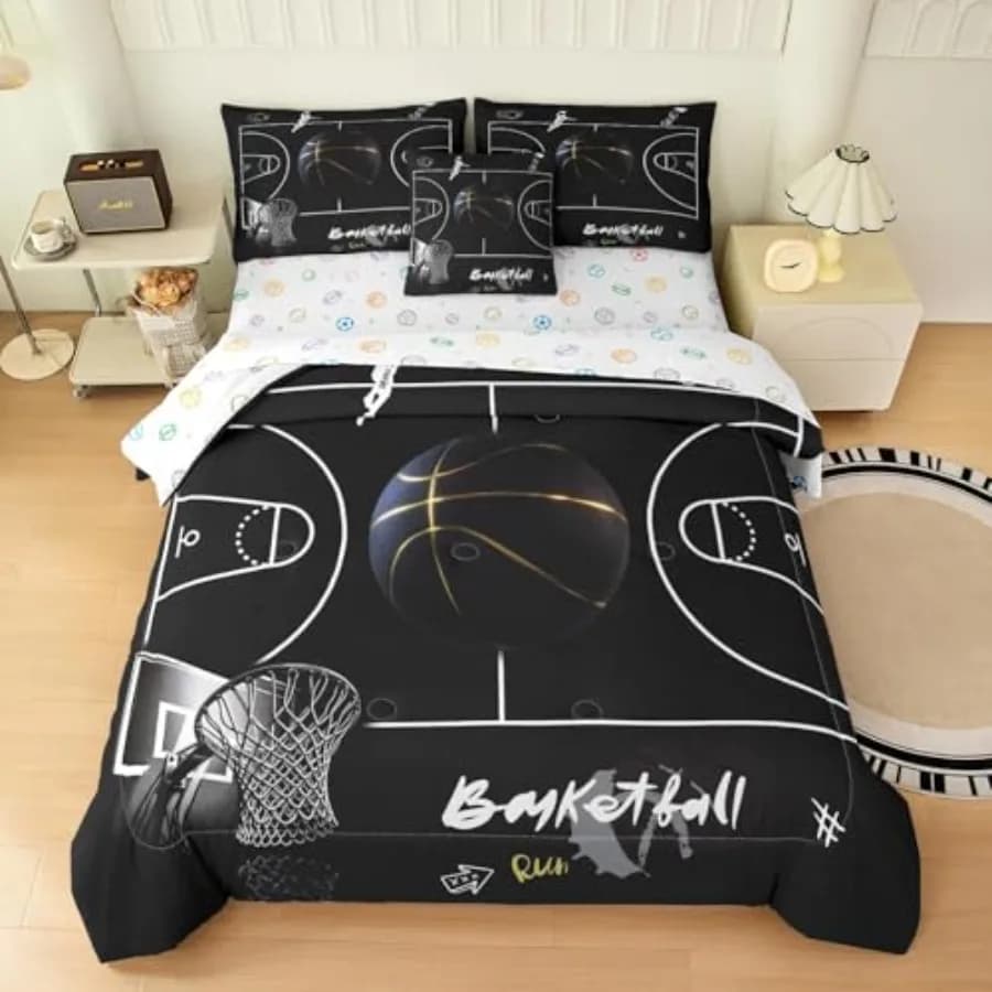 Set Completo per Letto con Lenzuola e Piumino per Ragazzi, Set Biancheria da Letto 6 Pezzi: 1 Piumino, 1 Lenzuolo Piano, 1 Lenzuolo con Angoli