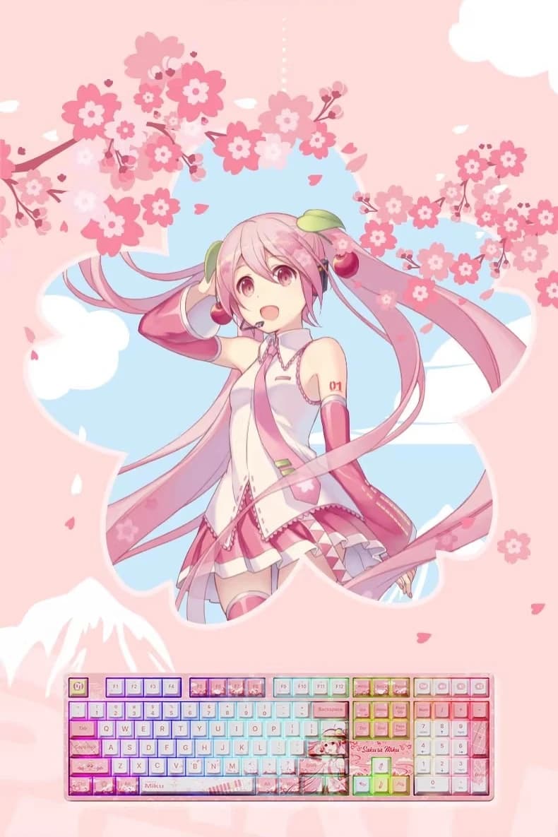 Anime Hatsune Miku 5108B Plus Sakura Future Co tastiera meccanica di marca Sakura Pink Girl Office Bluetooth Wireless