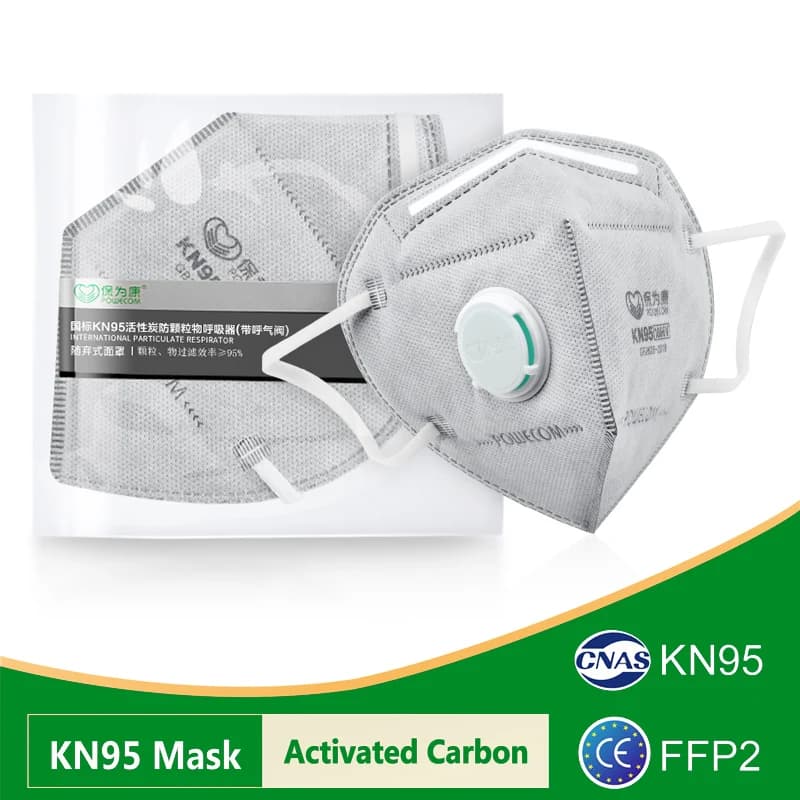 Maschere POWECOM KN95 Maschera al carbone attivo kn95mask con valvola 1866V Maschera di sicurezza Maschera per bocca tapabocas Maschere per adulti