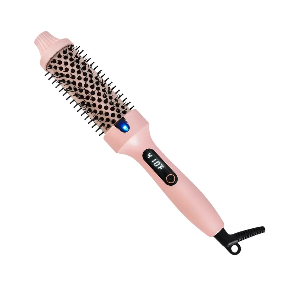 Pettine Elettrico 2 in 1 per Lisciare e Arricciare i Capelli, Strumento Multifunzionale con Spazzola da 38mm per Uso Professionale e Domestico