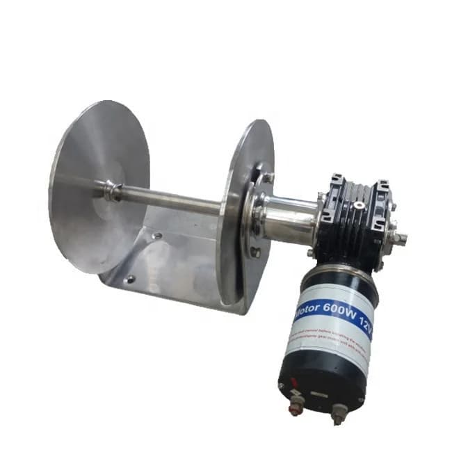 Verricello a tamburo da 1400 W Mini 12 V 24 V Verricello di ancoraggio elettrico per accessori per barche e yacht per navi Altre forniture marine JVW-013