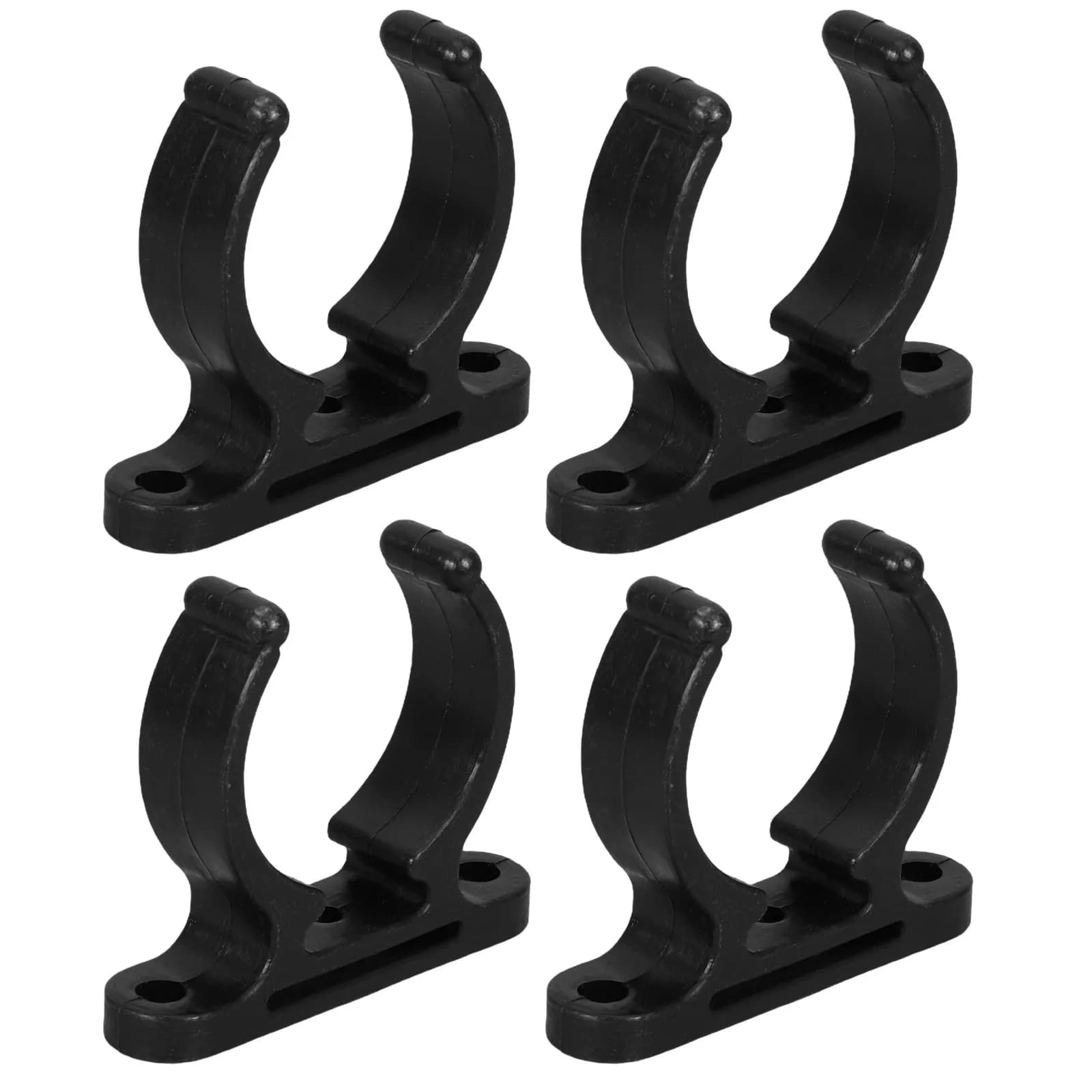 4Pcs Heavy Duty Black Pipe Clamps Boat Paddle Holder Clips Nylon Mounts Secure Oar Keeper for Kayak Canoe Black Pipe Clamp