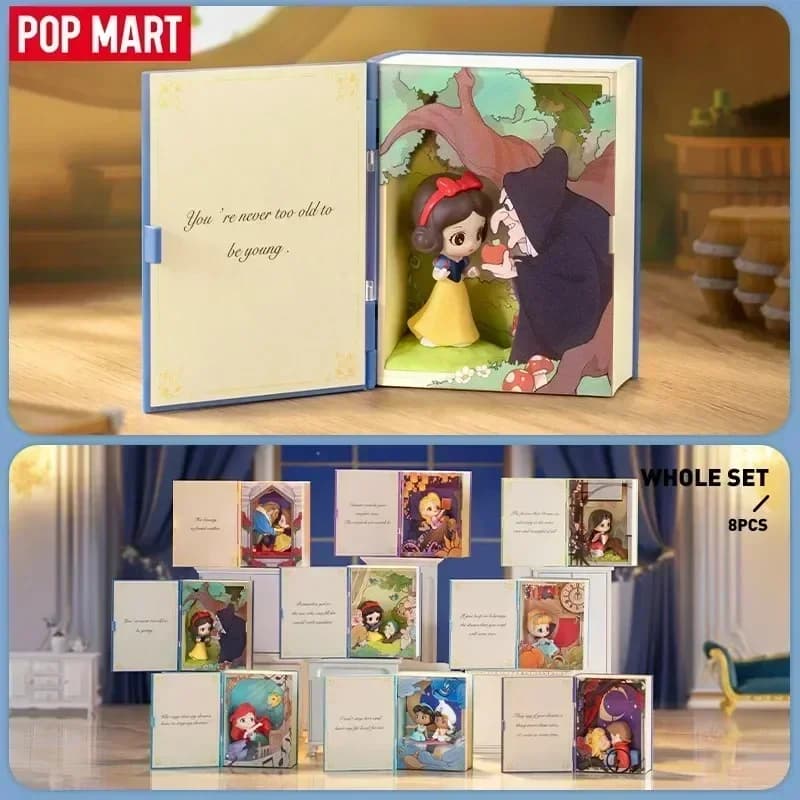 POP MART Disney Princess Fairy Tales Series Set di scene Scatola cieca Guess Bag Decorazione del desktop Modello carino Regalo Ragazza Giocattoli Anime