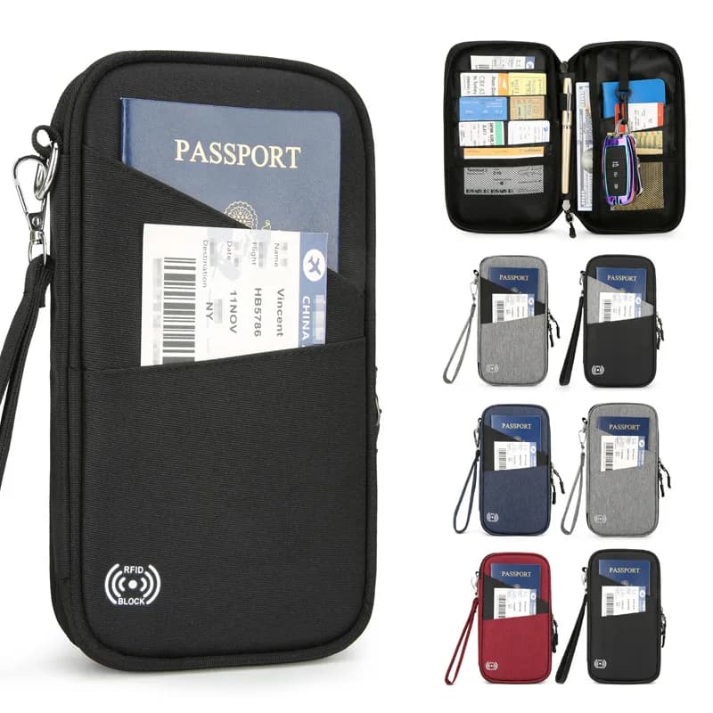 Deposito documenti Imbarco da viaggio Protezione passaporto RFID Portafoglio portaoggetti portatile multifunzione aziendale