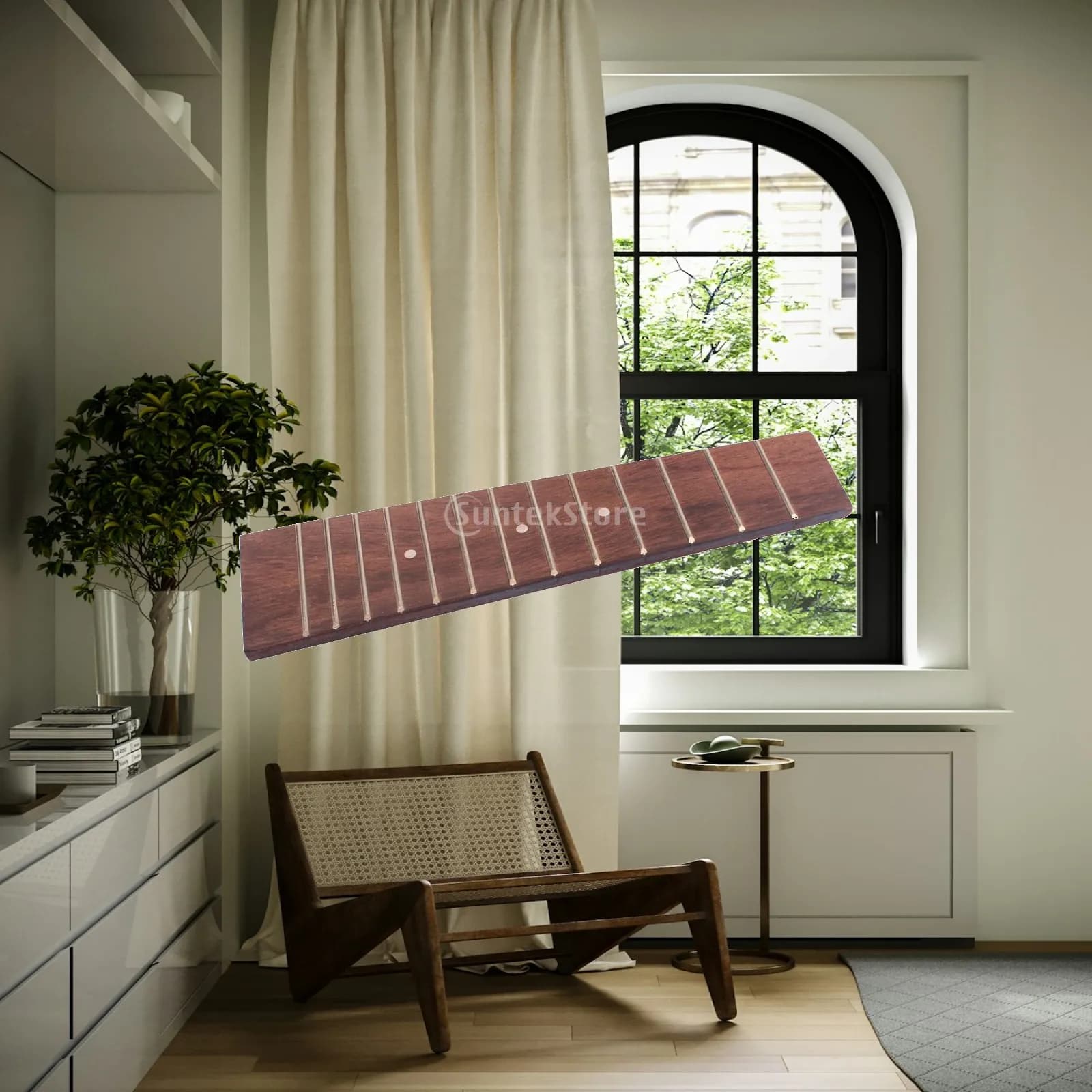 Rosewood 17inch Ukulele Fingerboard Replacement Uke Part Fretboard for DIY Ukulele Kit Wood Guitar Making