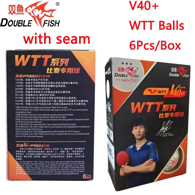 Palline da ping pong serie WTT 3 stelle doppio pesce V40 + palline da ping pong in ABS con palline da ping pong per allenamento da competizione ITTF