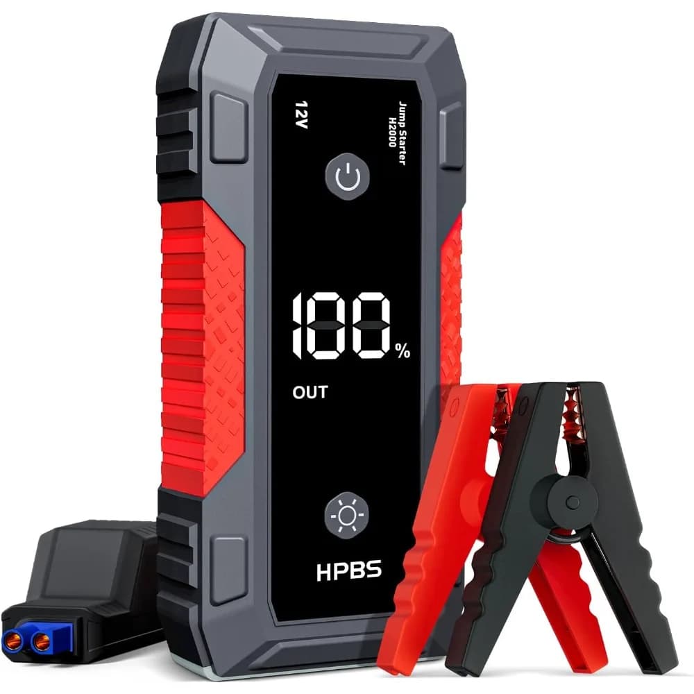 Avviatore di emergenza - Batteria di avviamento di emergenza da 5000 A per motori diesel a gas fino a 10,0 litri e 8,0 litri, batteria per auto portatile modello H2000 da 12 V