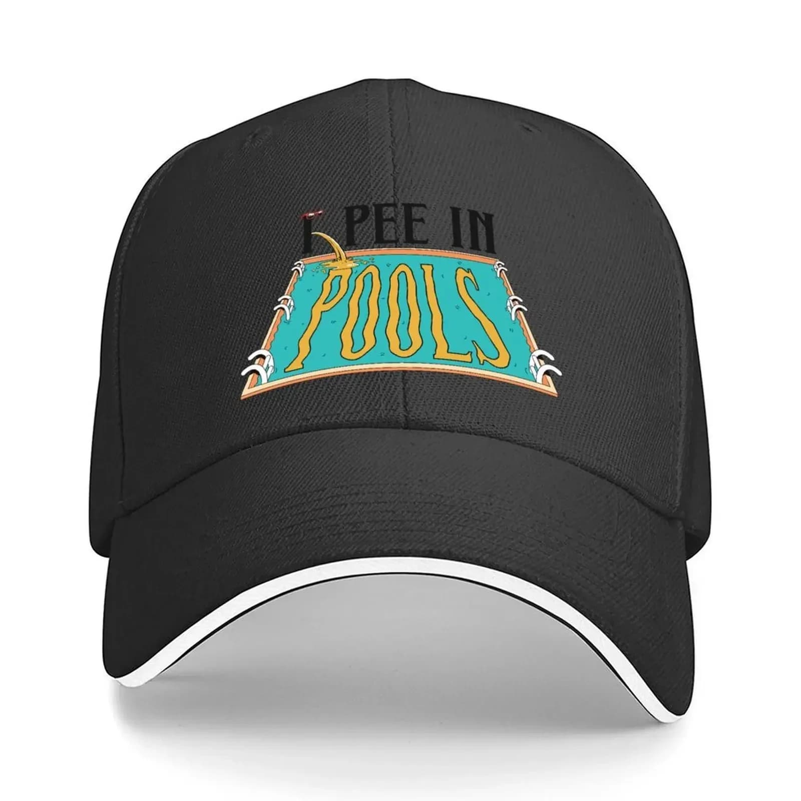Cappello da baseball con stampa 'I pee in swimming pools', Cappello da uomo, Cappello natalizio, nero, Cappelli di marca di lusso, Donna, Uomo