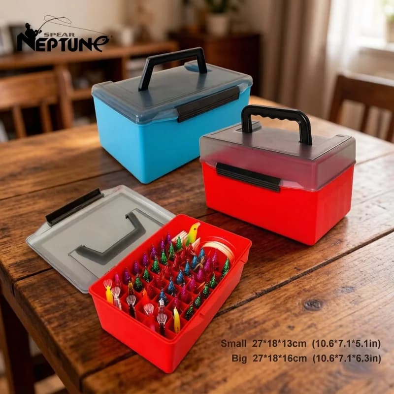 Fishing Tackle Box, Squid Jig Organizer for Webfoot Octopus Egi, Plastic Storage Minnow Hard Bait Container Sea Tool Case