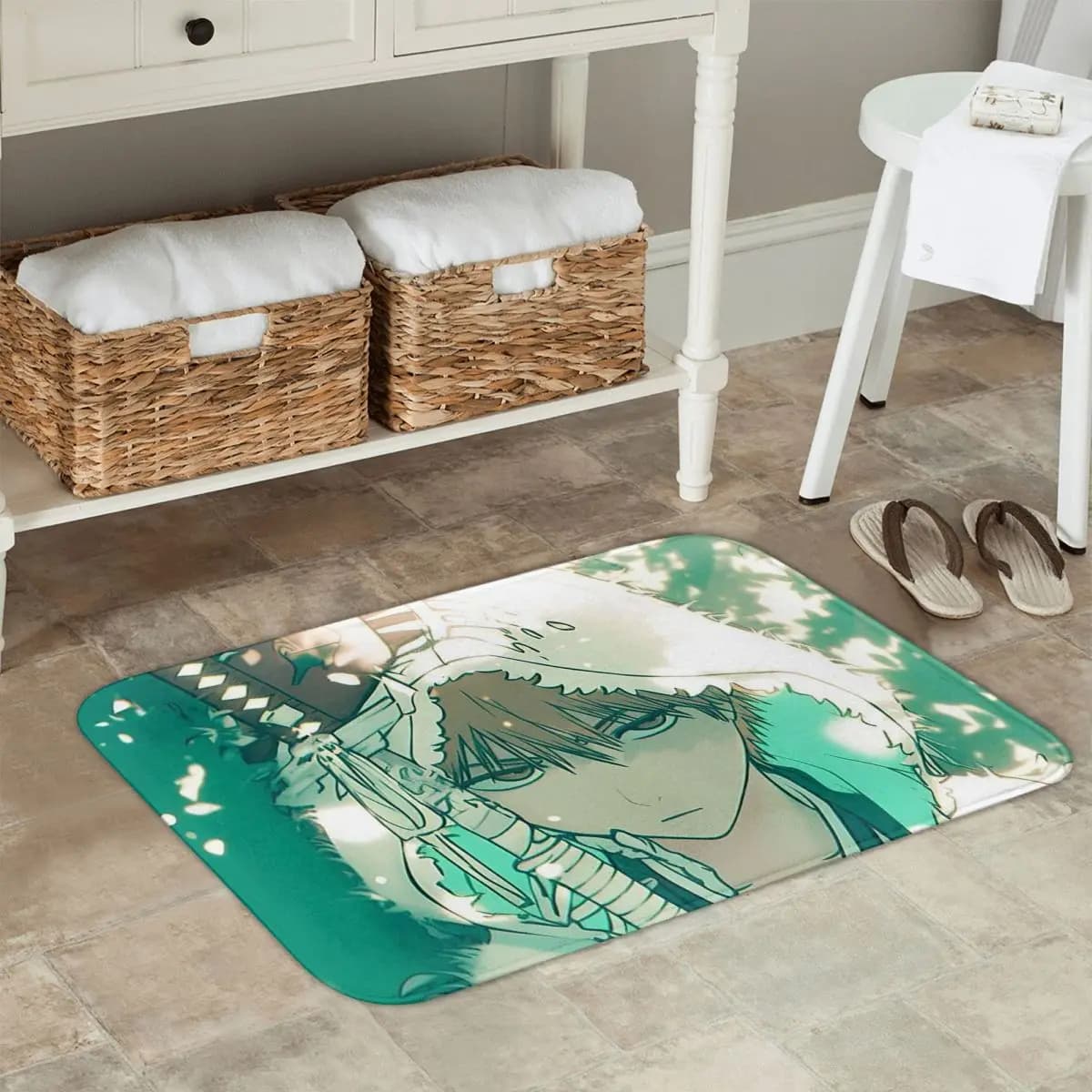 Tappetino zerbino antiscivolo con cartoni animati candeggina, tappeto resistente all'acqua e all'olio, per ingresso cucina, casa, balcone, tappetini