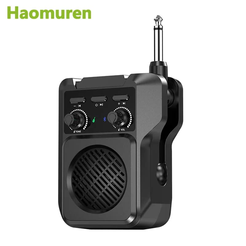 Amplificatore per Chitarra Elettrica Haomuren, Portatile con Controllo del Tono, Effetti Clean, Distorsione, Overdrive e Riverbero per Principianti