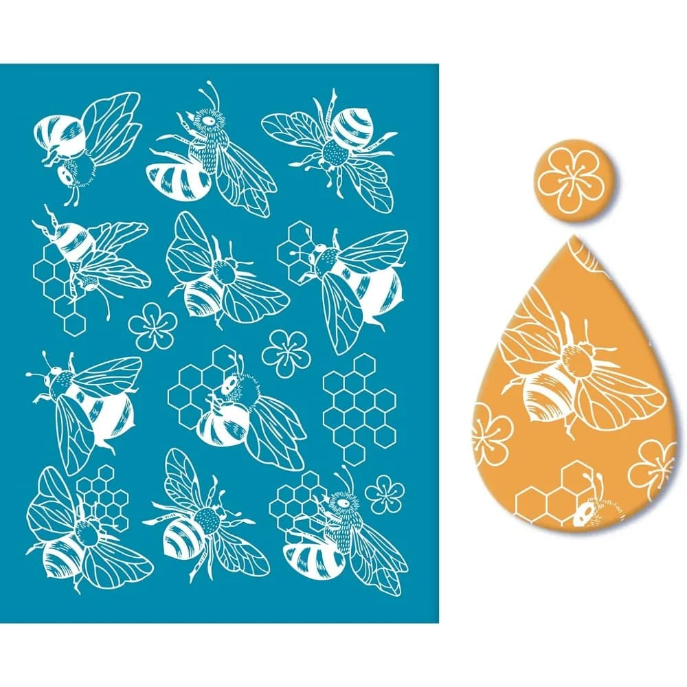 Stencil Stencil riutilizzabili in rete Stencil lavabili per trasferimento per gioielli in argilla polimerica Creazione di orecchini Creazione di argilla - 5x4 pollici