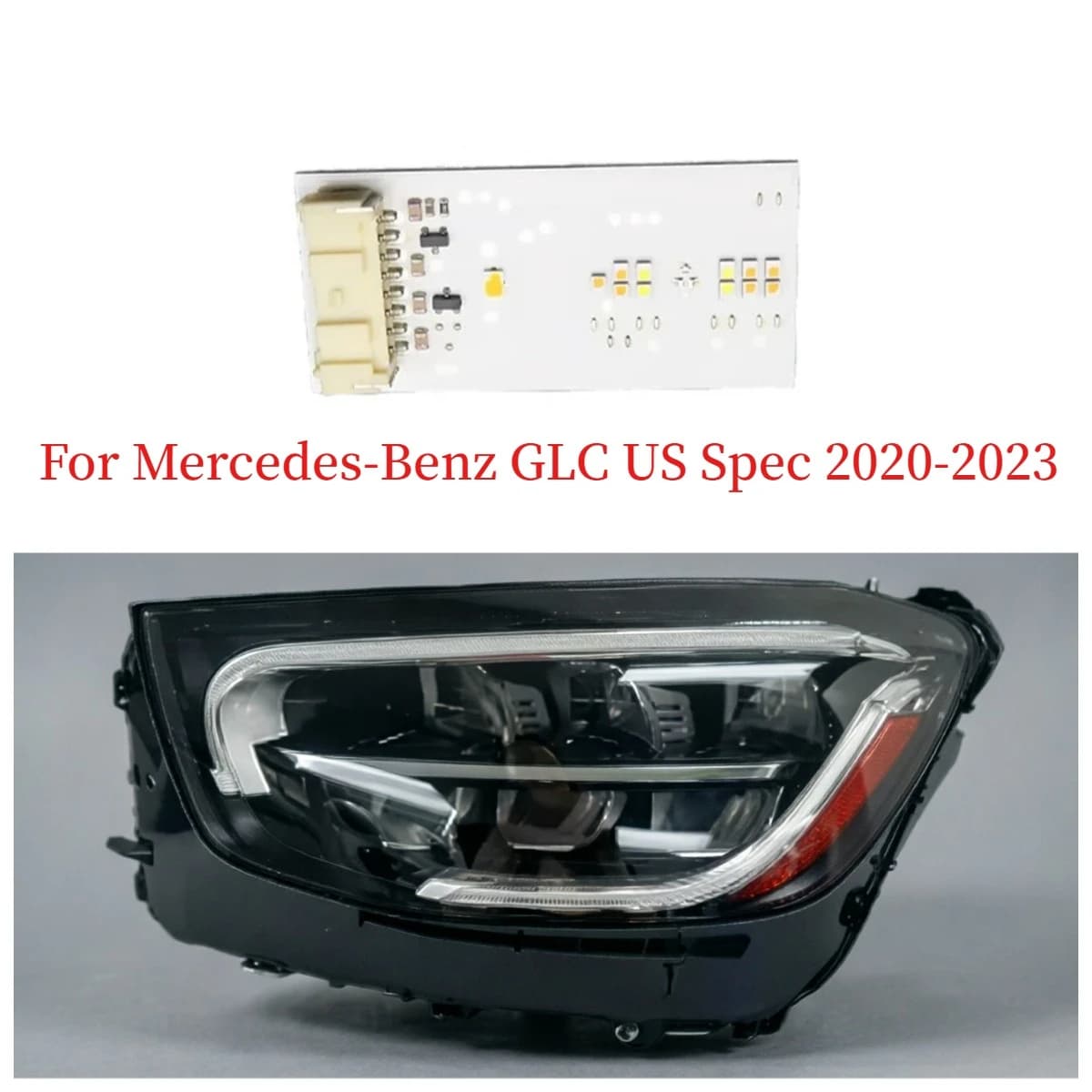 White LED DRL Daytime Running Light Angel Eyes Ballast Chip For Mercedes-Benz GLC US Spec 2020-2023 Headlight Replacement Parts