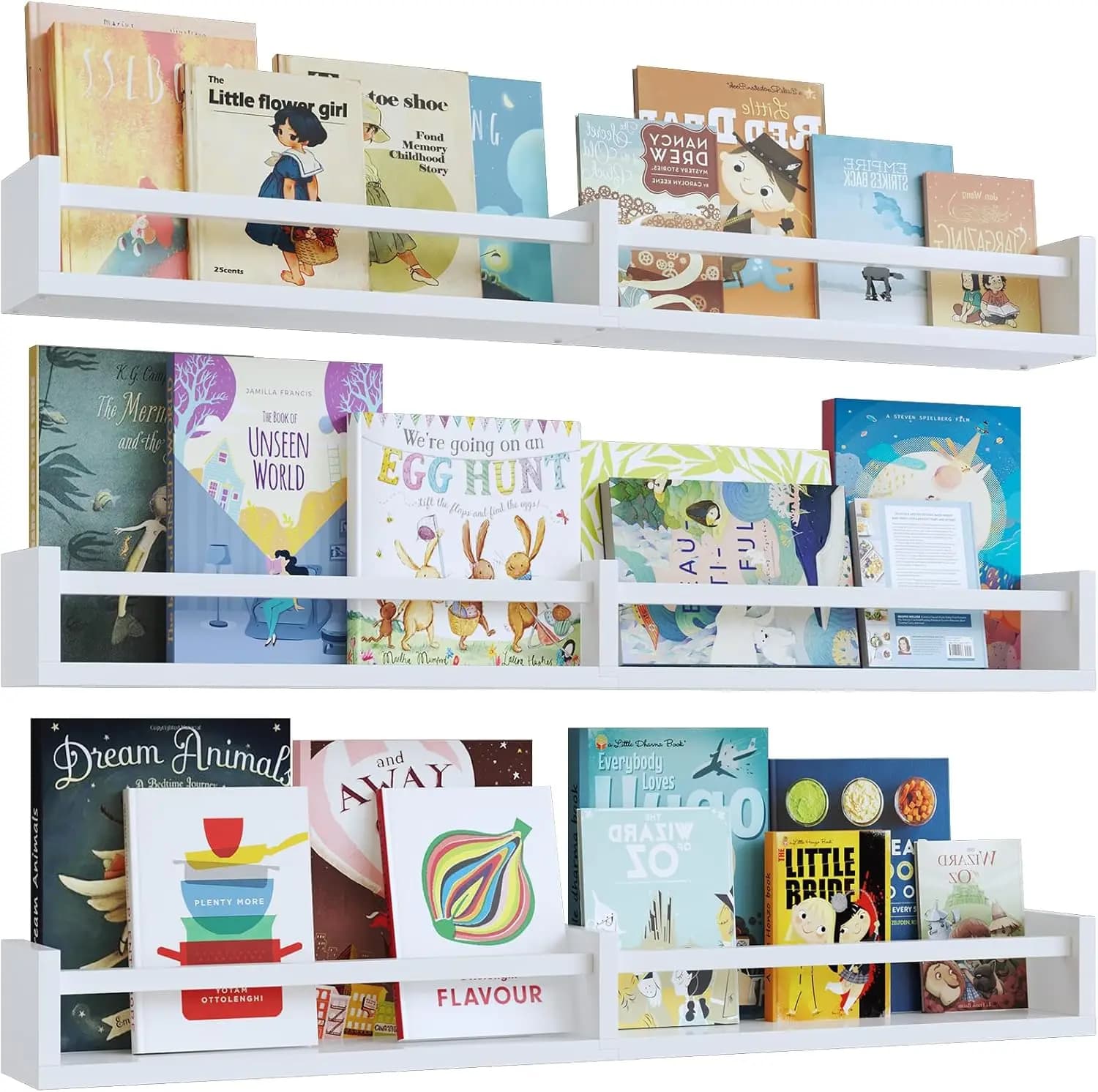 Set di 3 scaffali galleggianti per asilo nido da 32 pollici, organizer per libri in legno di pino per l'arredamento della cameretta dei bambini e portaspezie da cucina