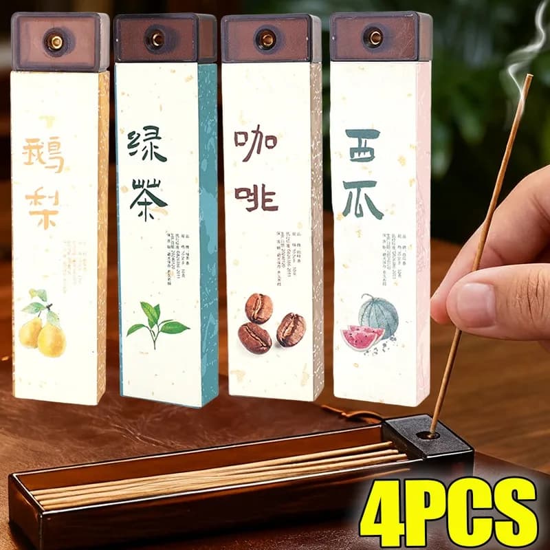 1/4 scatole di incenso in stick con foro per fragranza Linea portatile Aromaterapia con scatola Bastoncini per deodorante per ambienti per ufficio da viaggio a casa