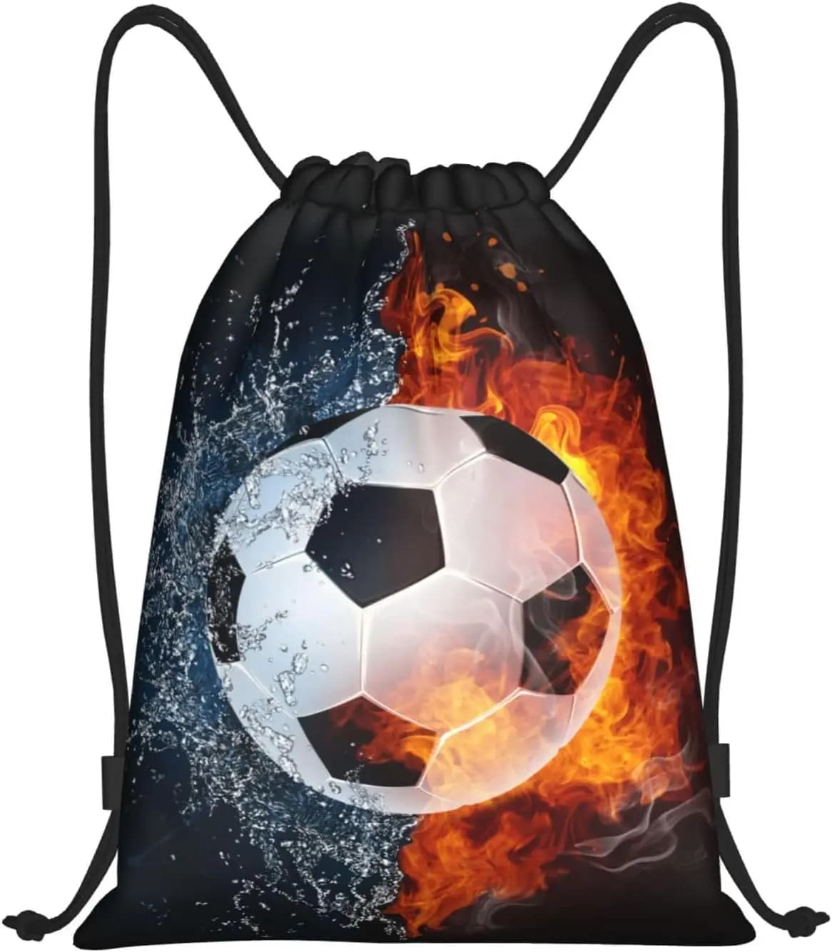 Backpack with sports theme coulisse for children and adults, water resistant polyester, small size for gym and travel
