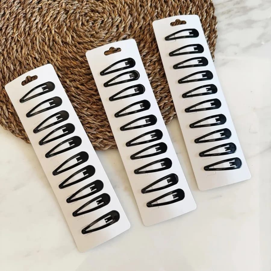 Wholesale 10/20/50/100pcs/set Women Black Waterdrop Shape Basic Alloy Hair Clips BB hairpins Barrettes Fashion Accessories 2031