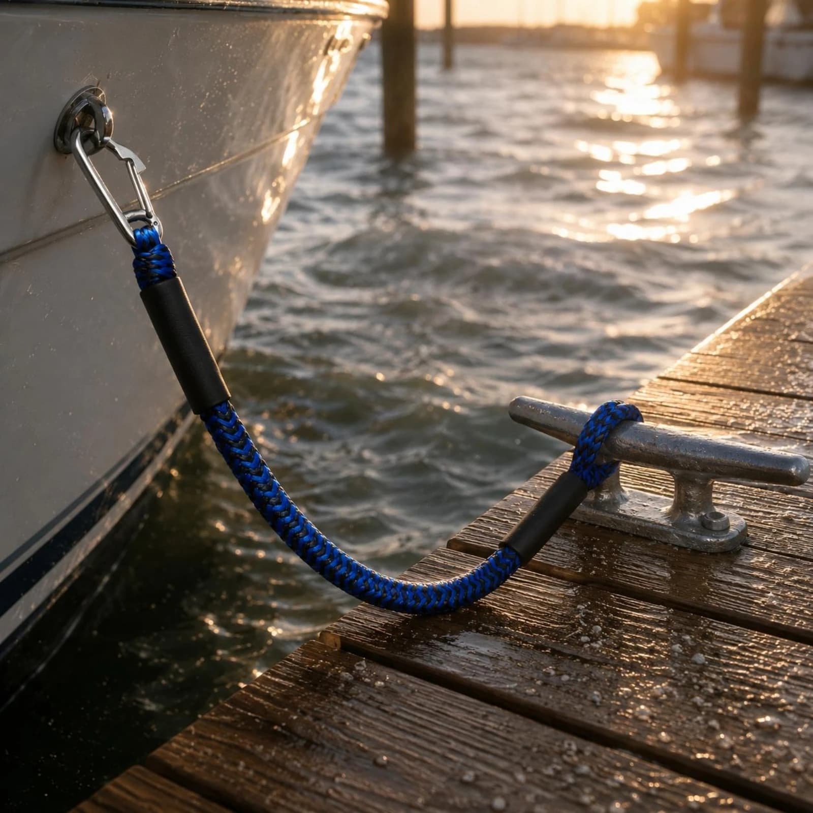 Bungee Dock Line Looped End Elastic Mooring Rope Anchor Mooring Rope Built-in Snubber Marine Gear Floatable