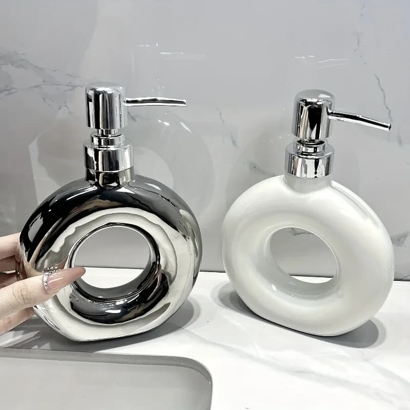 1 pz creativo dispenser di sapone in ceramica bagno doccia gel pressa bottiglia casa bagno sapone liquido contenitore riutilizzabile
