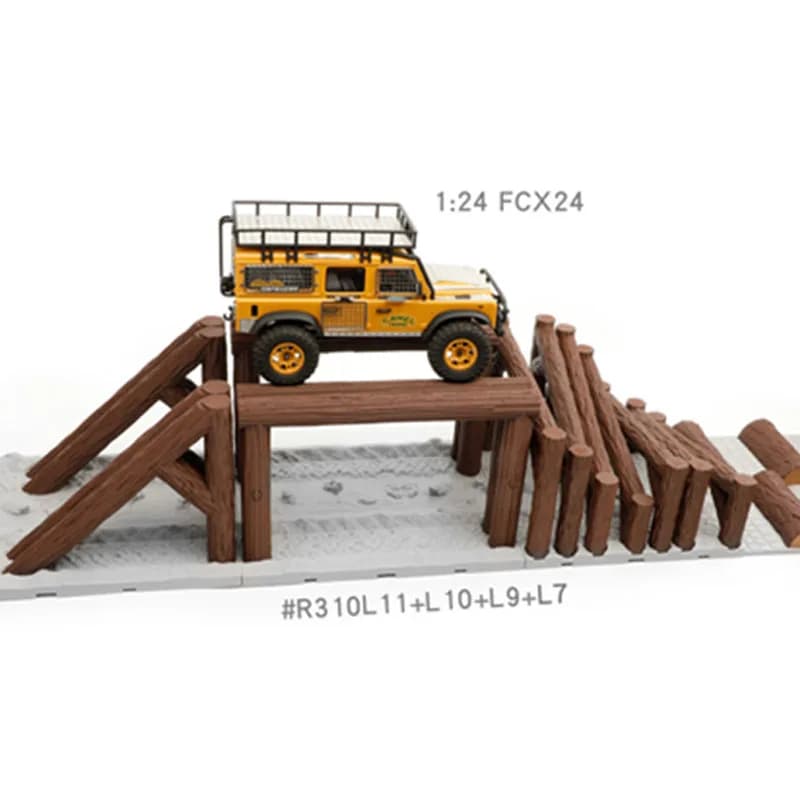 Simulated Wooden Pile Roadblocks Track Climbing Car Obstacles Unlimited Splicing for 1/10 1/12 1/18 1/24 RC Crawler Car Traxxas