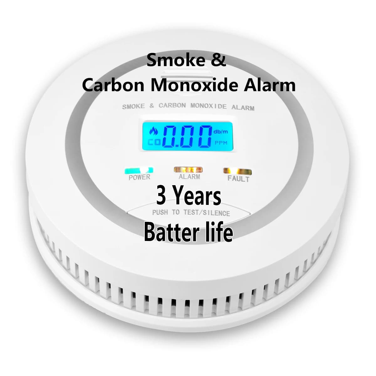 3 Years Battery 2 in 1 Independent CO Smoke Alarm Fire Protection Smoke Detector Composite Carbon Monoxide Sensor