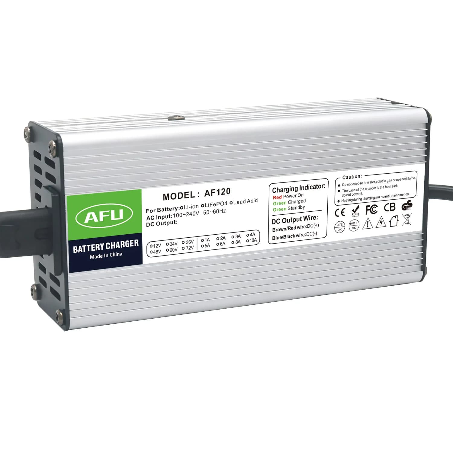 Caricabatterie agli ioni di litio da 58,8 V 2 A con ventola di raffreddamento per batterie agli ioni di litio 14S 51,8 V 52 V