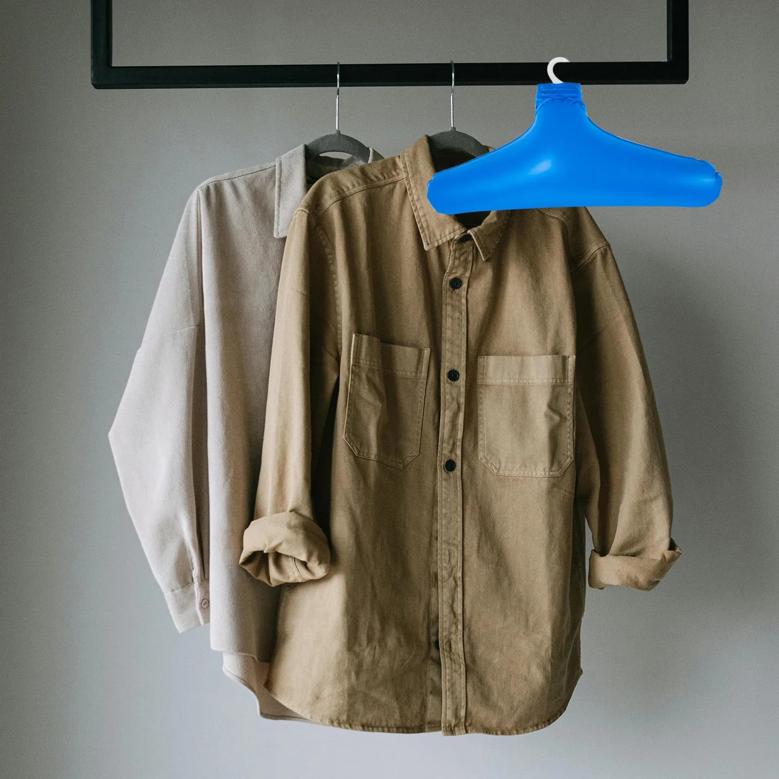 Set di 3 Appendiabiti Gonfiabili Salvaspazio da Viaggio, Stendibiancheria Portatile per Camicie, Pantaloni, Giacche, Stivali, Cinture e Biancheria