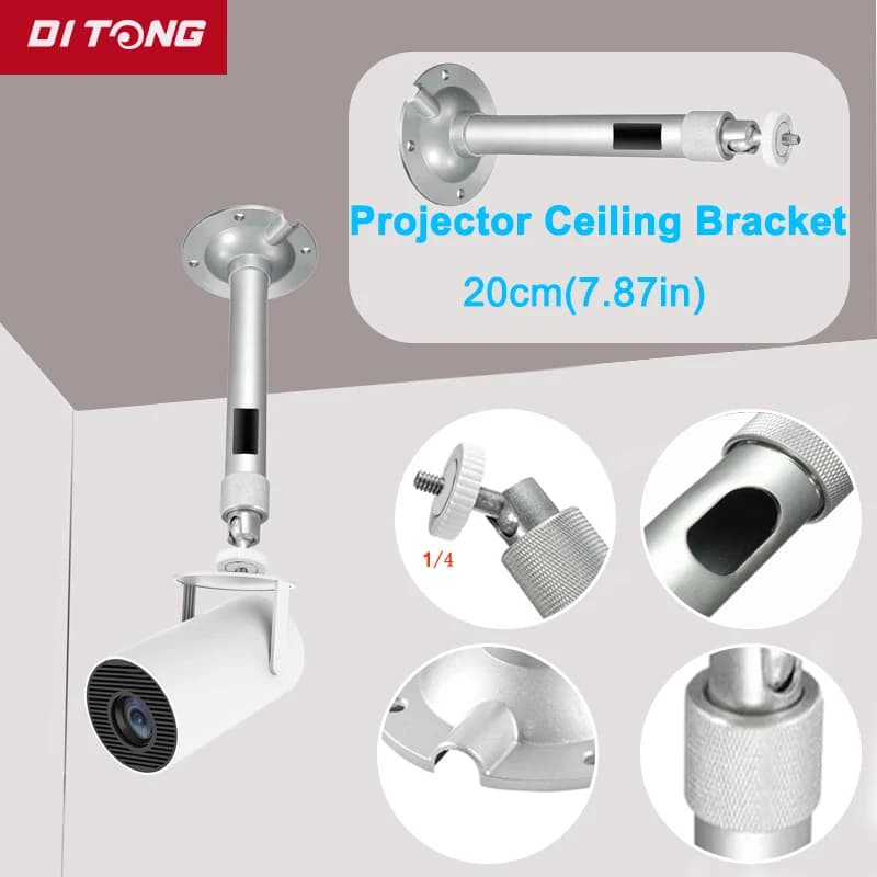 Ditong Mini Proiettore Supporto per montaggio a parete Supporto per staffa da soffitto Telecamera di sicurezza DV per proiettore magcubic HY300PRO hy320 YG300 dlp