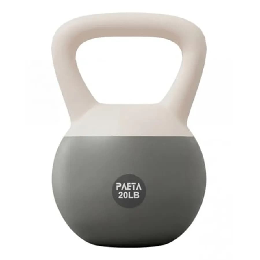 Kettlebell Morbido per Fitness Domestico Rivestito in Gomma Nera con Impugnatura Antiscivolo e Maniglia Larga per Allenamento Funzionale Delicato e Rispettoso del Pavimento