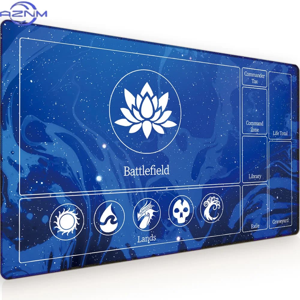 1pc, Magic: Party Gaming Mat, 3Mm Thickness Mouse Mat, Abstract Blue Design, Ideal for Card Games, Gaming Mouse Mat, Featuring