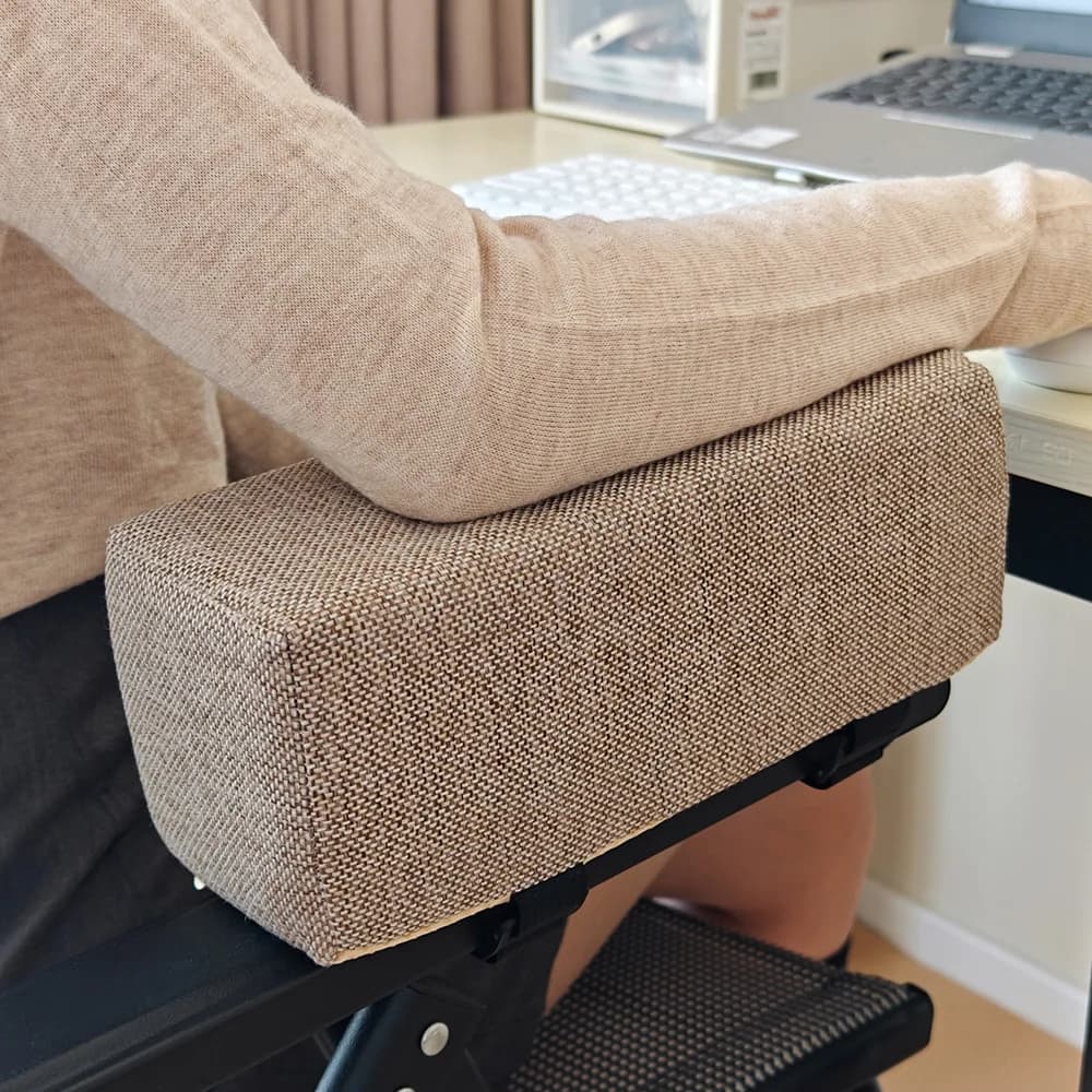 Cotton and linen cushions with foam padding for armrest, arms support, office chair, arm cushions, relief for elbows