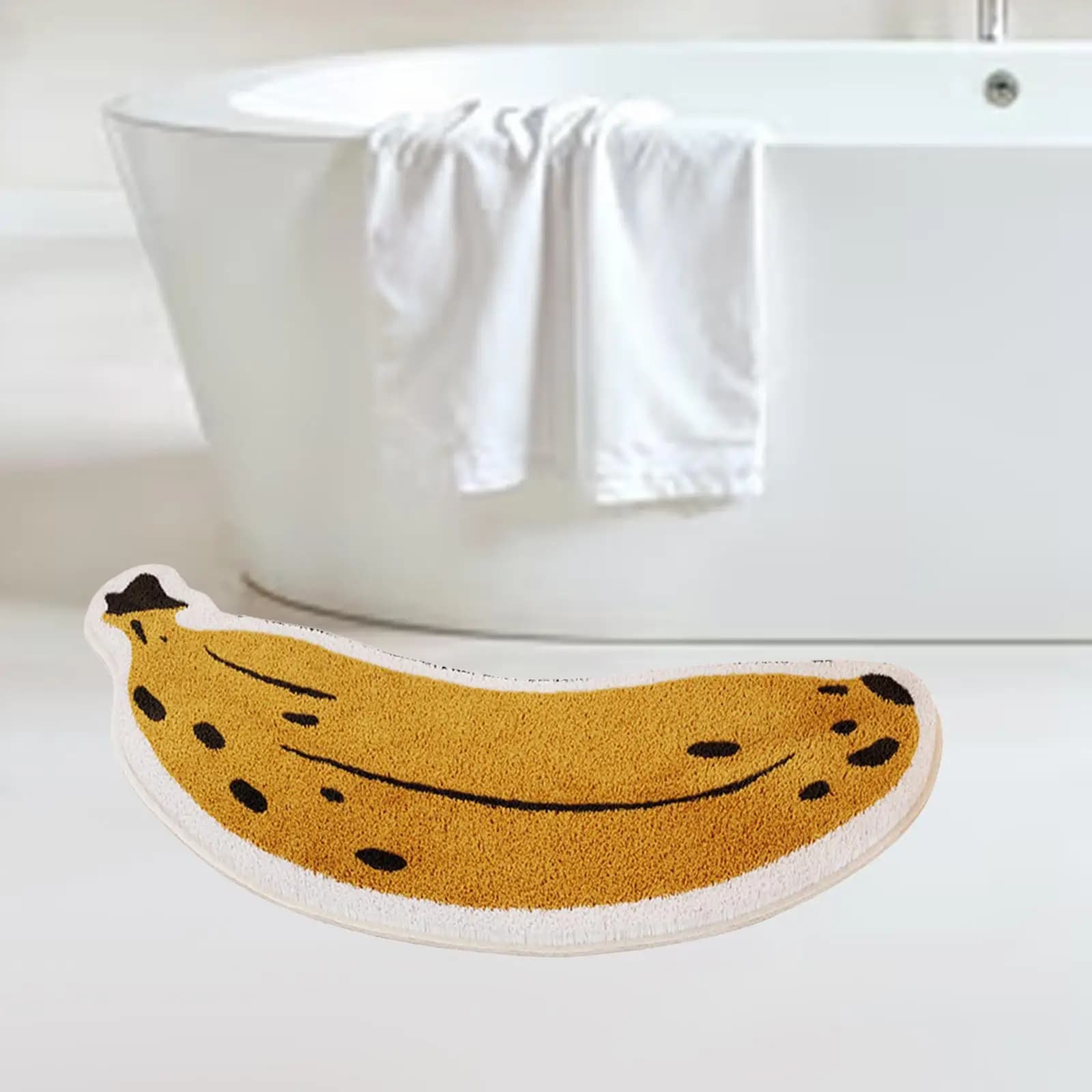 Tappeto da bagno a forma di banana, ad asciugatura rapida, traspirante, per interni, per camera da letto